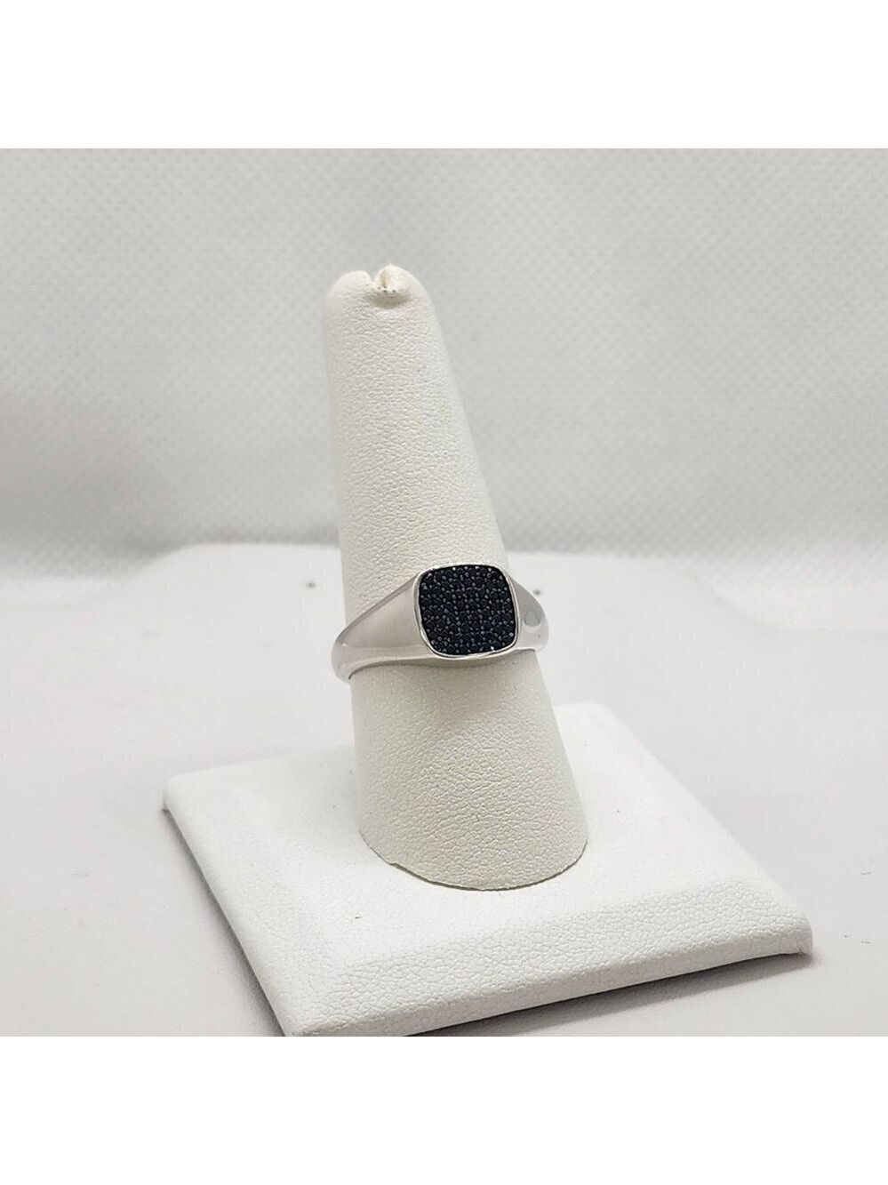 Brand New Sterling Silver 925 Black Cz Stones Ring
